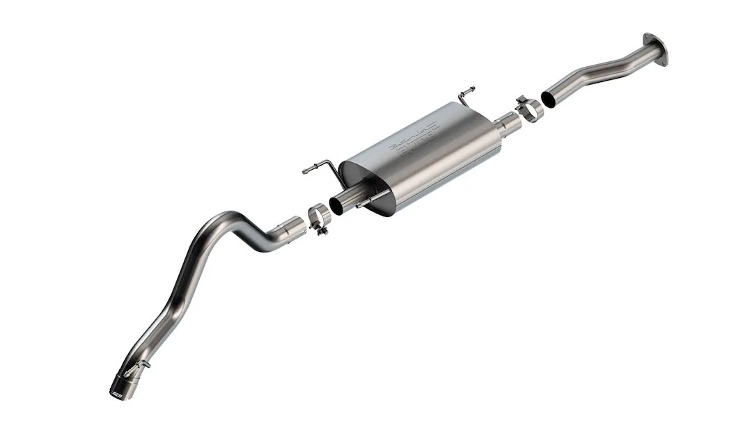 140681 – BORLA Exhaust System Kit, T-304 Stainless Steel With Muffler 2-1/2 Inch Pipe Diameter Single Exhaust With Si...